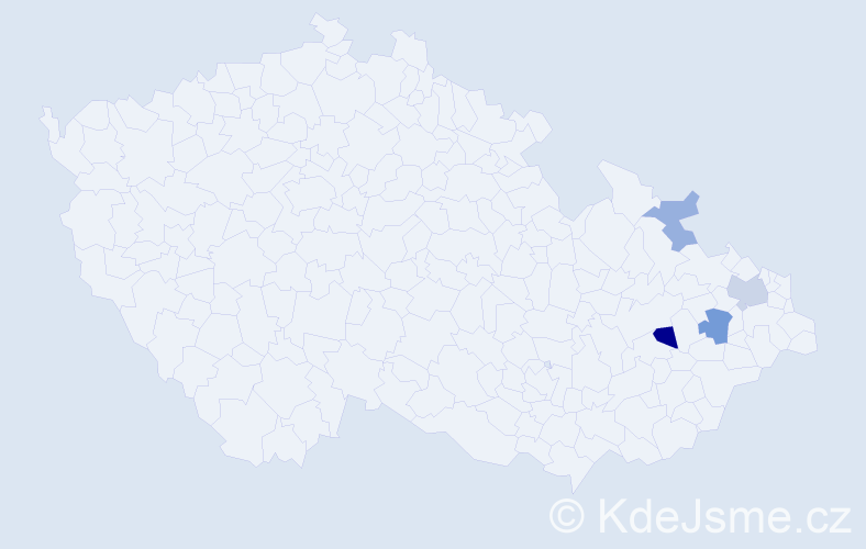 Příjmení: 'Kučavíková', počet výskytů 7 v celé ČR
