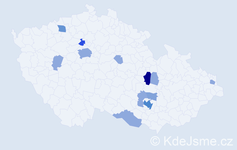 Příjmení: 'Kumhala', počet výskytů 30 v celé ČR