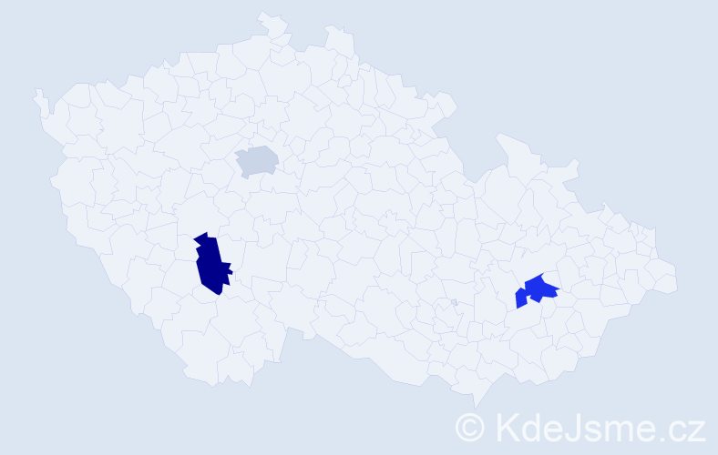 Příjmení: 'Lavender', počet výskytů 3 v celé ČR