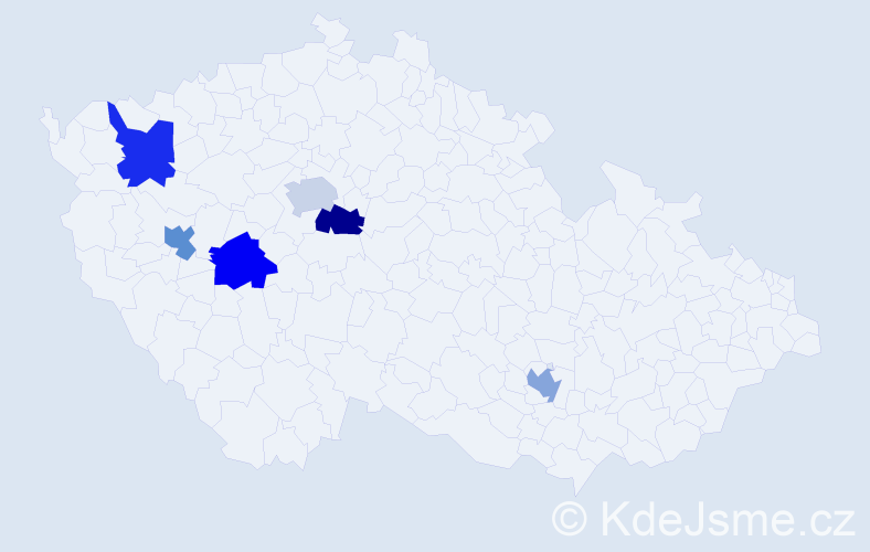 Příjmení: 'Matviyishyn', počet výskytů 6 v celé ČR