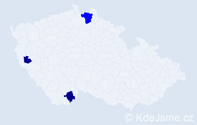 Příjmení: 'Koritáková', počet výskytů 5 v celé ČR