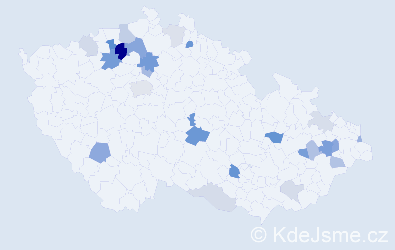 Příjmení: 'Danišková', počet výskytů 50 v celé ČR