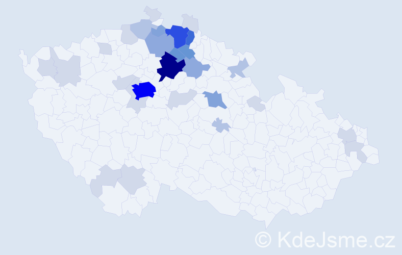 Příjmení: 'Koštejnová', počet výskytů 94 v celé ČR