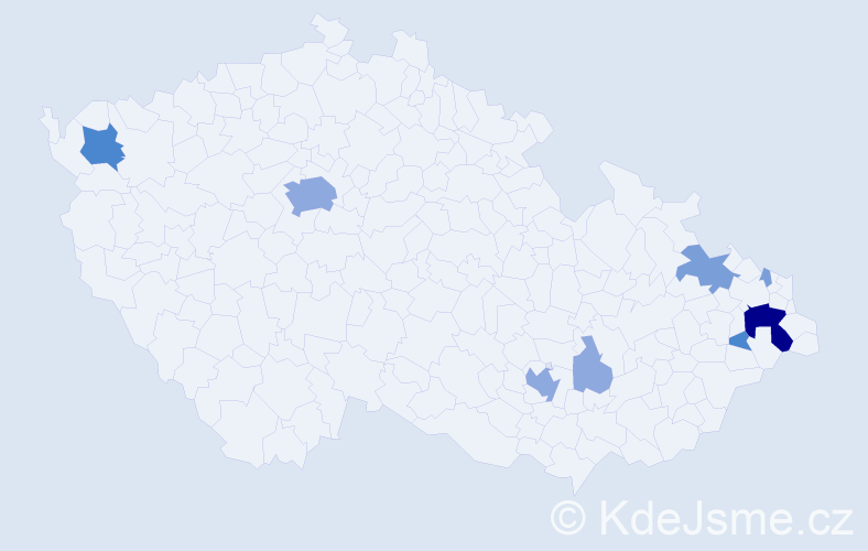 Příjmení: 'Morisová', počet výskytů 20 v celé ČR