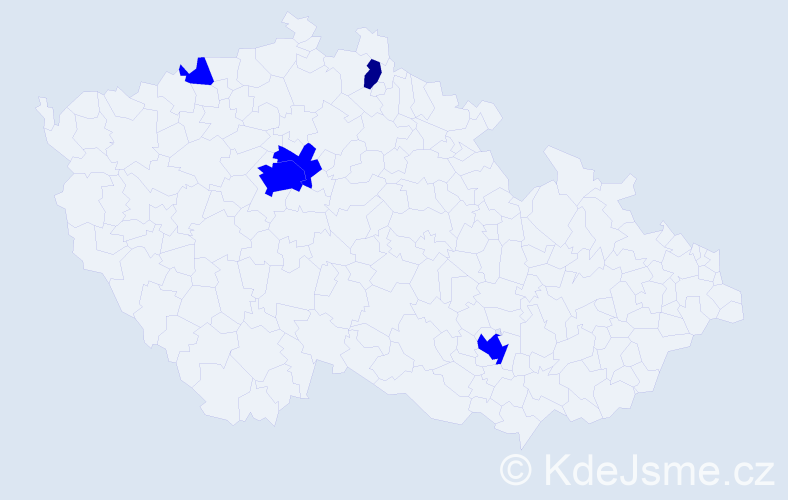Příjmení: 'Chomča', počet výskytů 6 v celé ČR