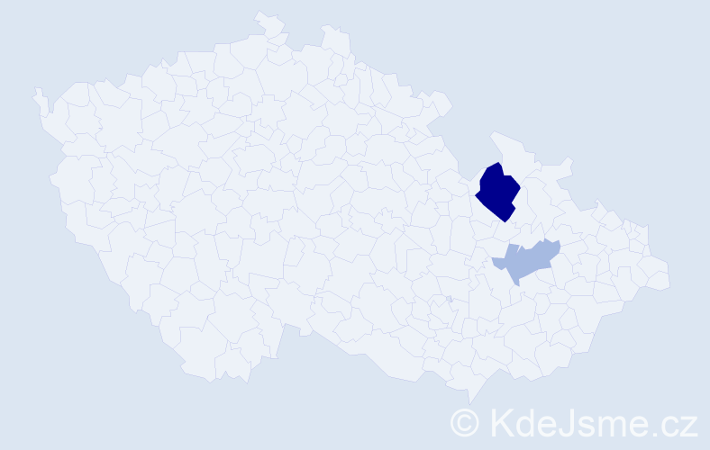 Příjmení: 'Hňatková', počet výskytů 5 v celé ČR