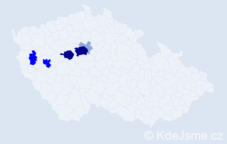 Příjmení: 'Kutzendörfer', počet výskytů 21 v celé ČR