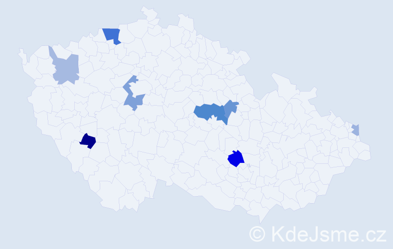 Příjmení: 'Ivanisková', počet výskytů 15 v celé ČR