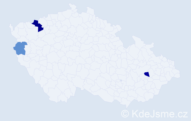 Příjmení: 'Pidych', počet výskytů 5 v celé ČR