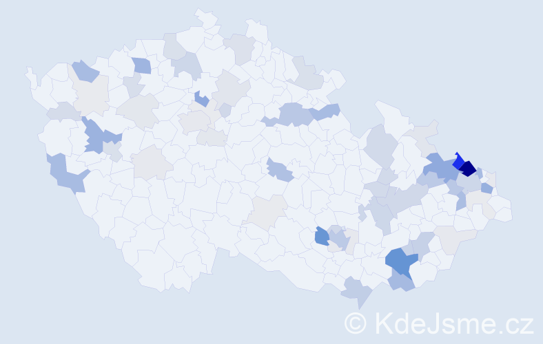 Příjmení: 'Dominik', počet výskytů 230 v celé ČR