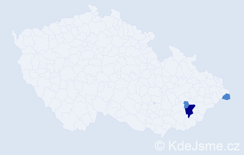 Příjmení: 'Podlez', počet výskytů 5 v celé ČR