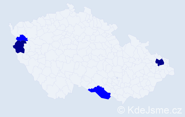 Příjmení: 'Maňovská', počet výskytů 6 v celé ČR