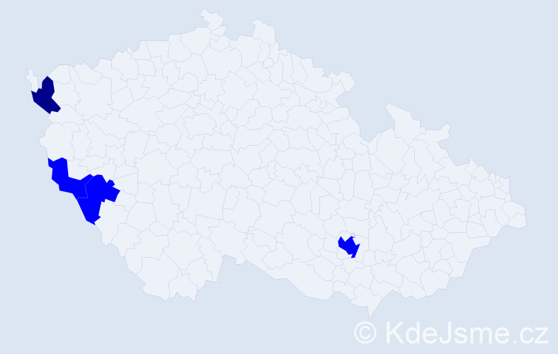 Příjmení: 'Dang Thuy', počet výskytů 5 v celé ČR