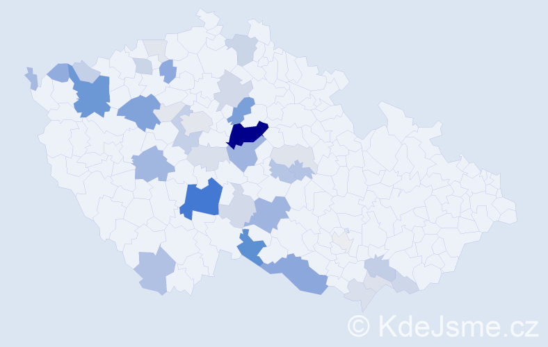 Příjmení: 'Poula', počet výskytů 117 v celé ČR