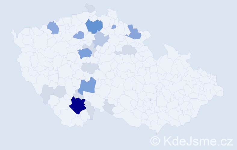 Příjmení: 'Rachač', počet výskytů 59 v celé ČR