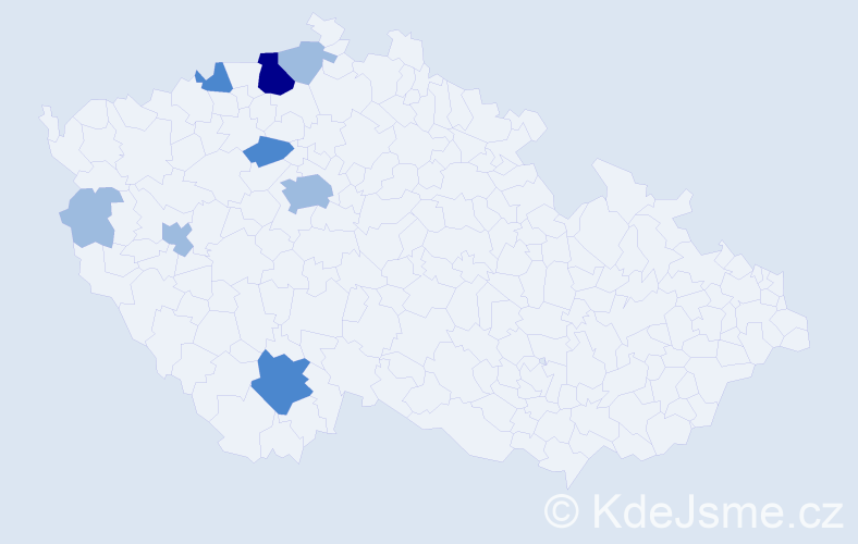 Příjmení: 'Zouzalík', počet výskytů 14 v celé ČR