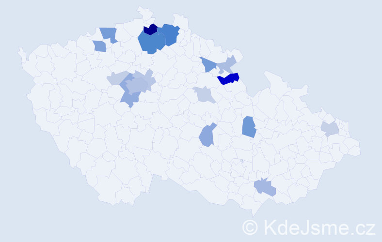 Příjmení: 'Endtová', počet výskytů 42 v celé ČR