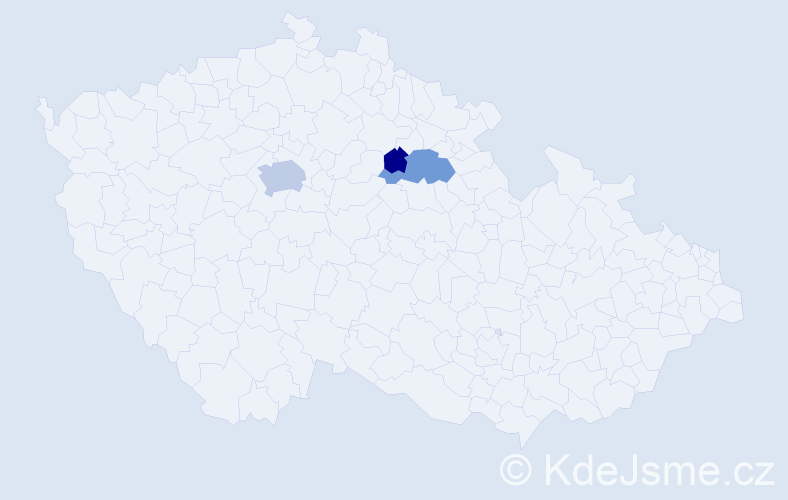 Příjmení: 'Kaloušková', počet výskytů 7 v celé ČR