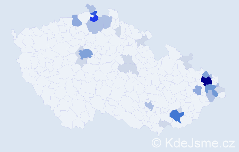 Příjmení: 'Rudinská', počet výskytů 84 v celé ČR