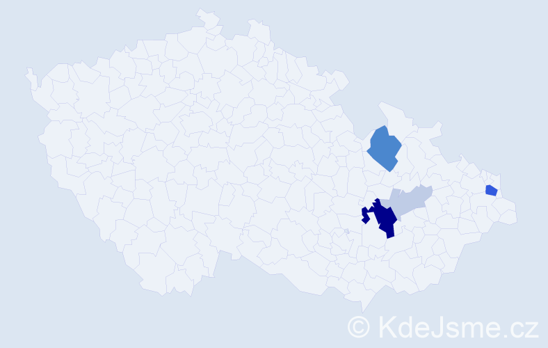 Příjmení: 'Kotrysová', počet výskytů 22 v celé ČR