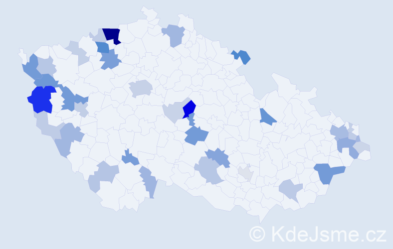 Příjmení: 'Daňko', počet výskytů 123 v celé ČR