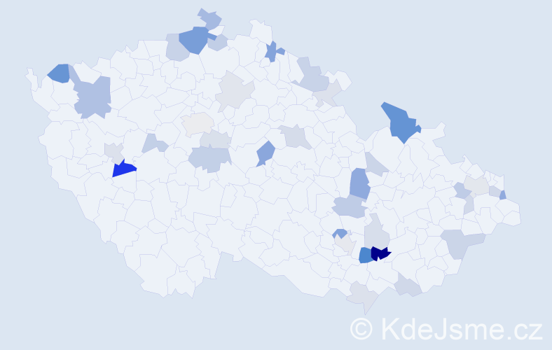 Příjmení: 'Jurišová', počet výskytů 80 v celé ČR
