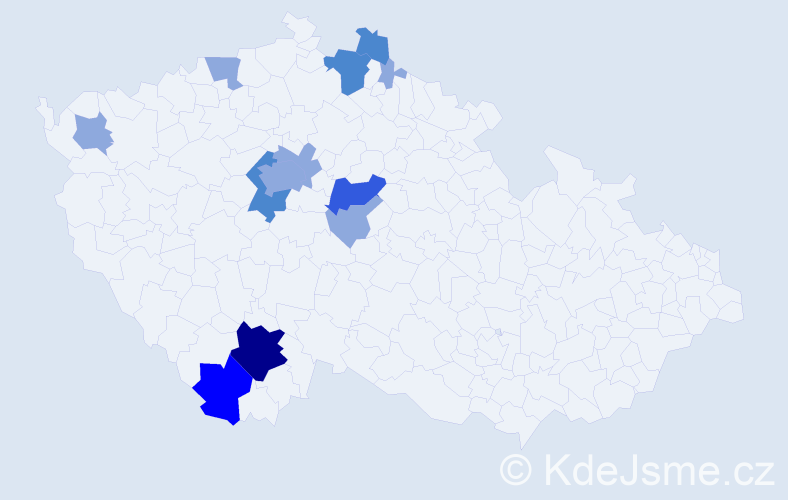 Příjmení: 'Šebelková', počet výskytů 24 v celé ČR