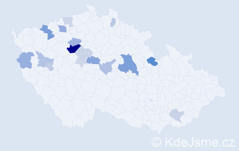 Příjmení: 'Křečan', počet výskytů 47 v celé ČR