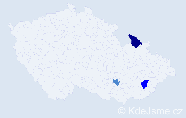 Příjmení: 'Bašo', počet výskytů 6 v celé ČR