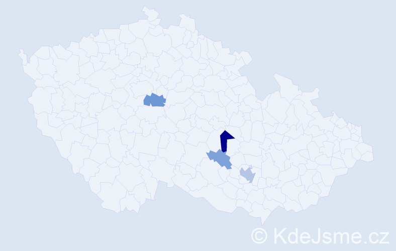 Příjmení: 'Stoudek', počet výskytů 8 v celé ČR