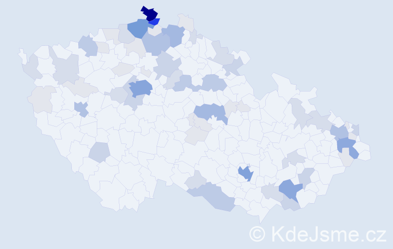 Příjmení: 'Hučková', počet výskytů 215 v celé ČR