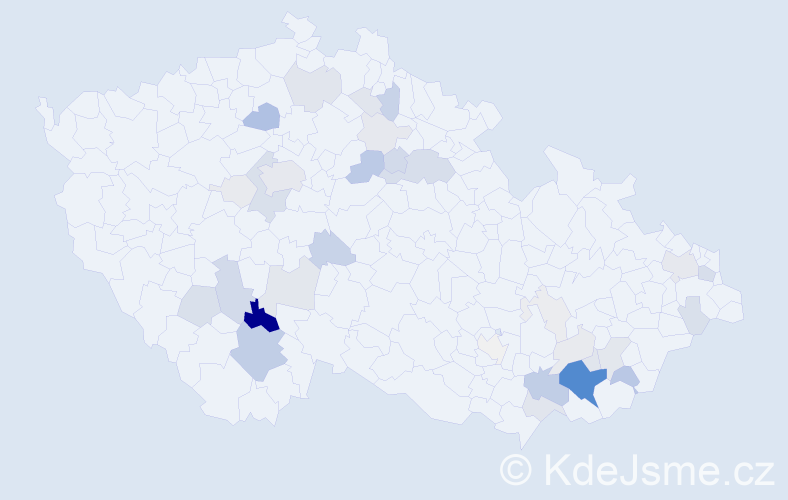 Příjmení: 'Vanda', počet výskytů 128 v celé ČR