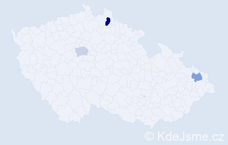 Příjmení: 'Rákay', počet výskytů 3 v celé ČR