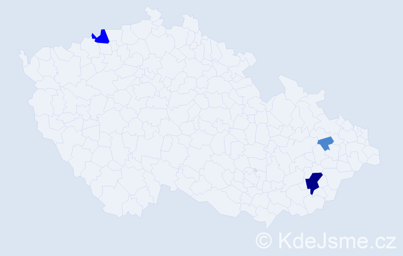 Příjmení: 'Mahušek', počet výskytů 6 v celé ČR