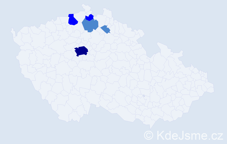 Příjmení: 'Klofec', počet výskytů 9 v celé ČR