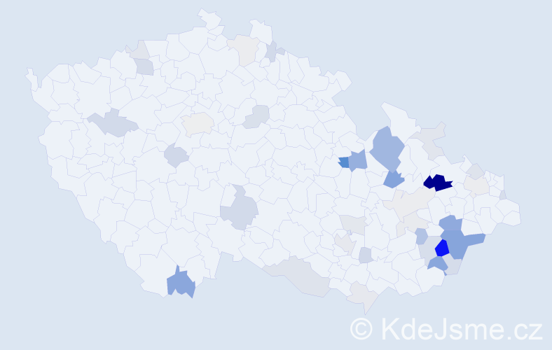 Příjmení: 'Barbořák', počet výskytů 100 v celé ČR