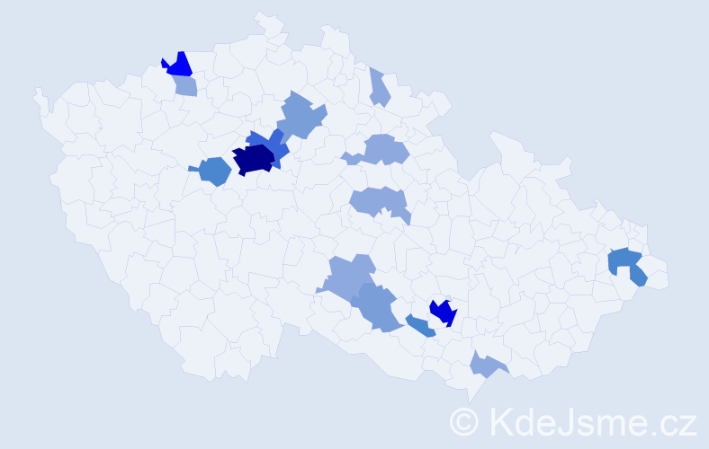 Příjmení: 'Duran', počet výskytů 41 v celé ČR