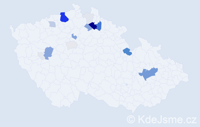 Příjmení: 'Černohouz', počet výskytů 59 v celé ČR