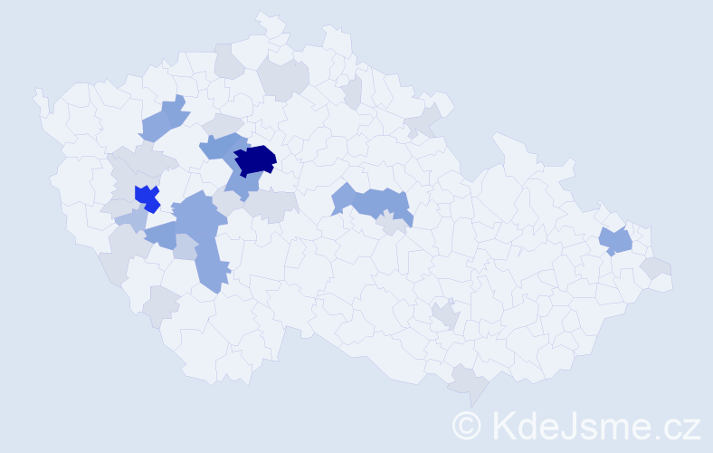 Příjmení: 'Panýrková', počet výskytů 104 v celé ČR