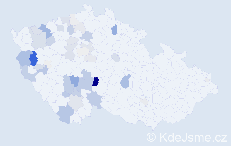 Příjmení: 'Krajíc', počet výskytů 105 v celé ČR