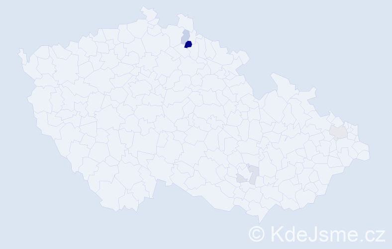 Příjmení: 'Bardynová', počet výskytů 10 v celé ČR