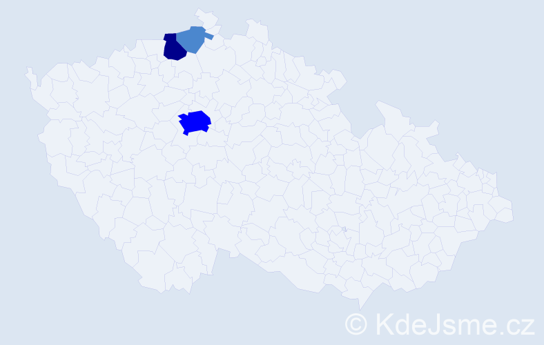 Příjmení: 'Thomann', počet výskytů 6 v celé ČR