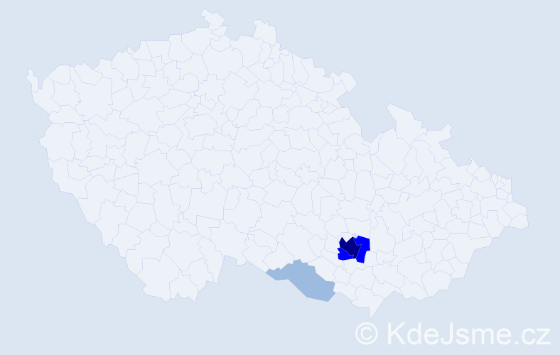 Příjmení: 'Kokrhánek', počet výskytů 8 v celé ČR