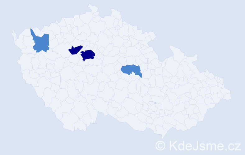 Příjmení: 'Derech', počet výskytů 8 v celé ČR