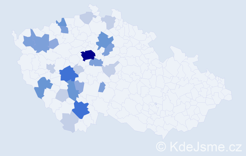 Příjmení: 'Kortán', počet výskytů 68 v celé ČR