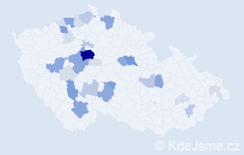 Příjmení: 'Kryštůfek', počet výskytů 100 v celé ČR