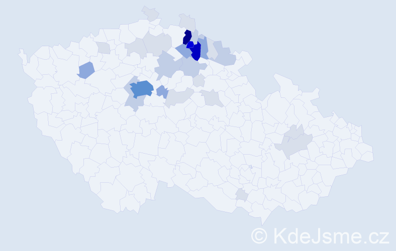 Příjmení: 'Klápšťová', počet výskytů 105 v celé ČR