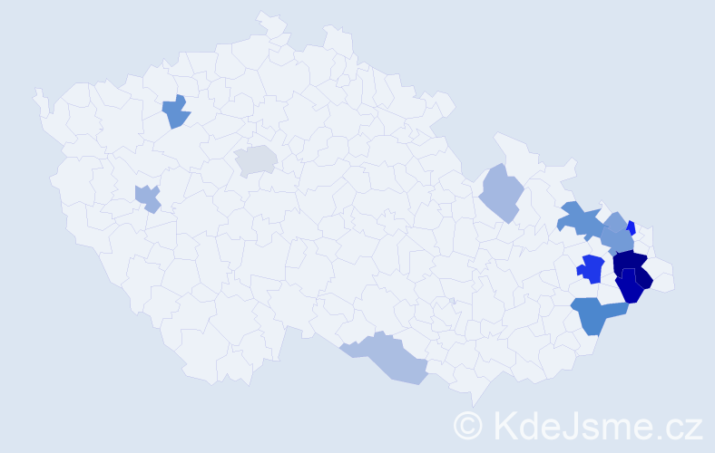 Příjmení: 'Fluxa', počet výskytů 36 v celé ČR