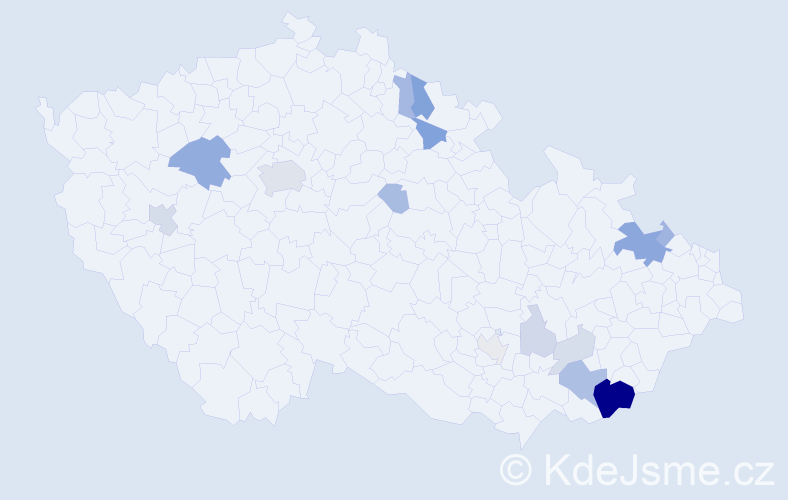 Příjmení: 'Kreisl', počet výskytů 45 v celé ČR