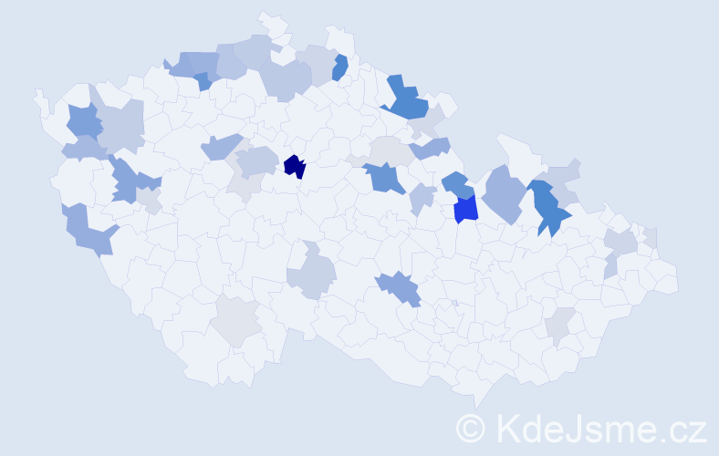 Příjmení: 'Kaufmann', počet výskytů 114 v celé ČR